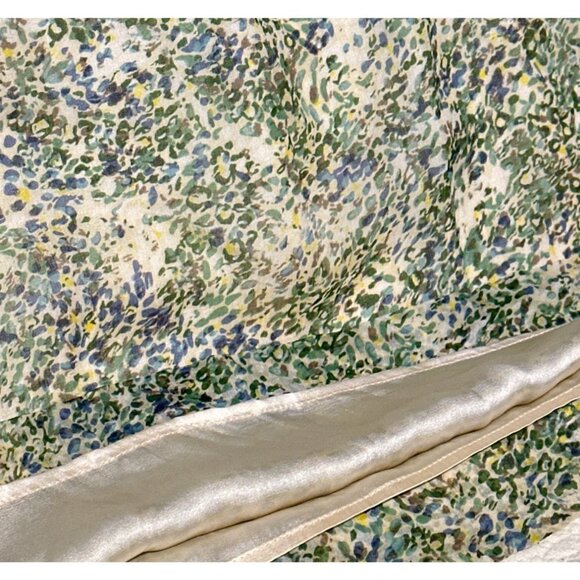 J Crew Floral Green & Cream Sleeveless Silk Dress Size 8 Adjustable Straps - Picture 7 of 12